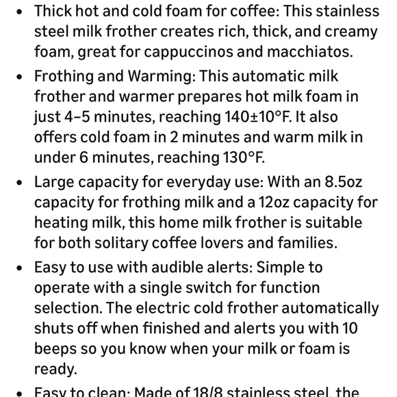 Stainless Steel Milk Frother 3-1 - Picture 6 of 17